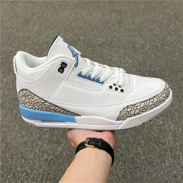 Women's Running weapon Air Jordan 3 White/Blue shoes 036